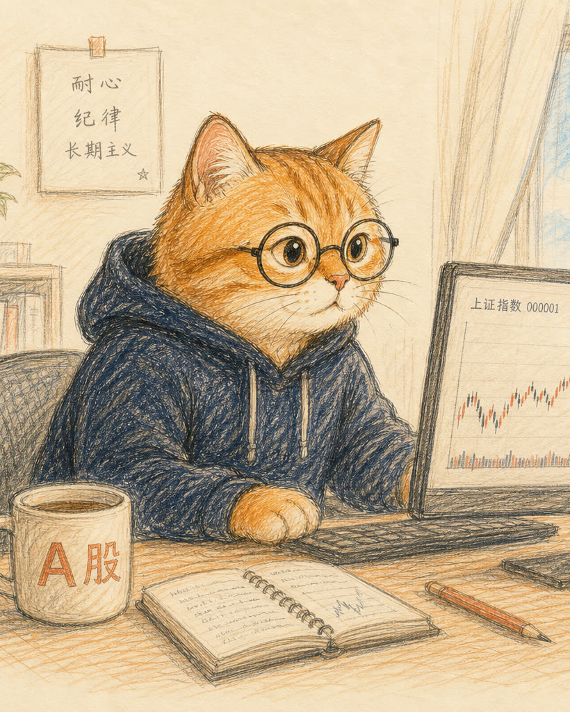 白天书桌前的后悔猫